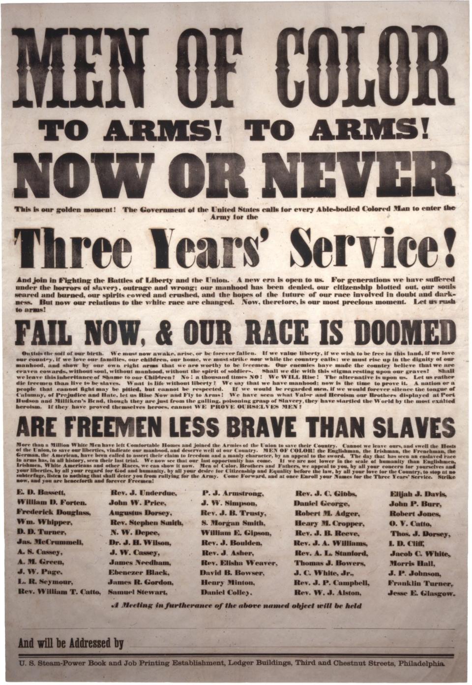 US Colored Troops Recruitment Poster