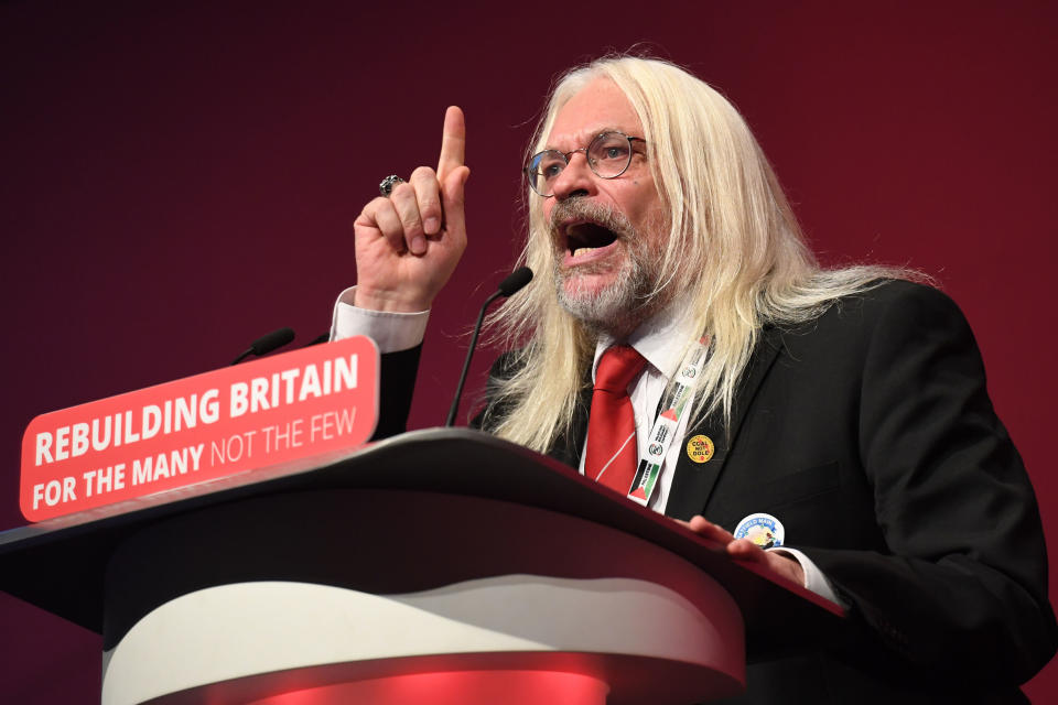 Tosh McDonald speaking at the Labour party conference in Liverpool. (PA)