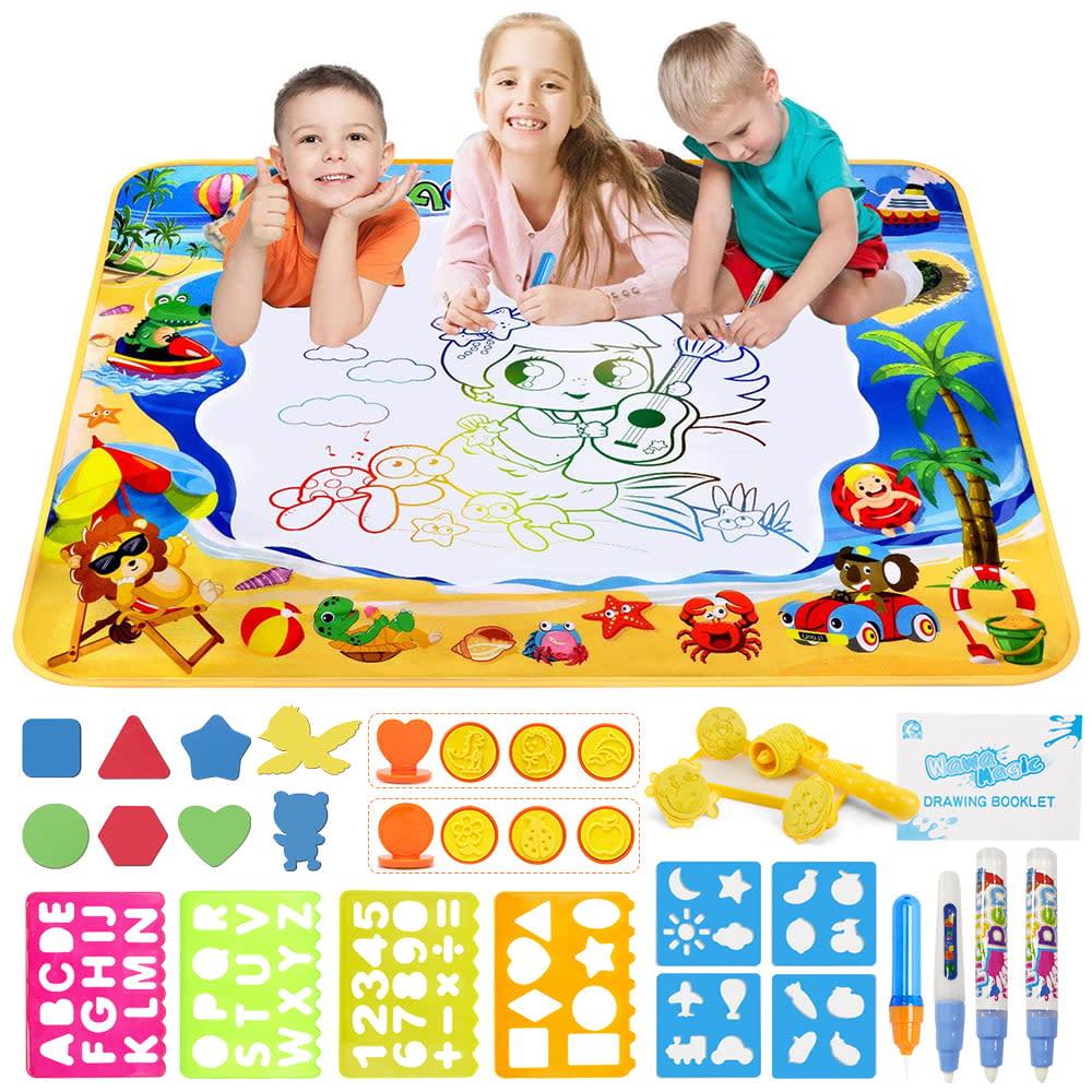 <p><a href="https://go.redirectingat.com?id=74968X1596630&url=https%3A%2F%2Fwww.walmart.com%2Fip%2FDoodle-Drawing-Mat-40-x-32-inch-Large-Aqua-Magic-Water-Toy-Gifts-Boys-Girls-Kids-Painting-Writing-Pad-Educational-Learning-Toys-Toddler-3-4-5-6-Years%2F701487188&sref=https%3A%2F%2Fwww.thepioneerwoman.com%2Fholidays-celebrations%2Fgifts%2Fg44287825%2Fwalmart-toys-for-boys%2F" rel="nofollow noopener" target="_blank" data-ylk="slk:Shop Now;elm:context_link;itc:0;sec:content-canvas" class="link rapid-noclick-resp">Shop Now</a></p><p>Doodle Drawing Mat </p><p>$18.99</p><p>walmart.com</p><span class="copyright">Walmart</span>