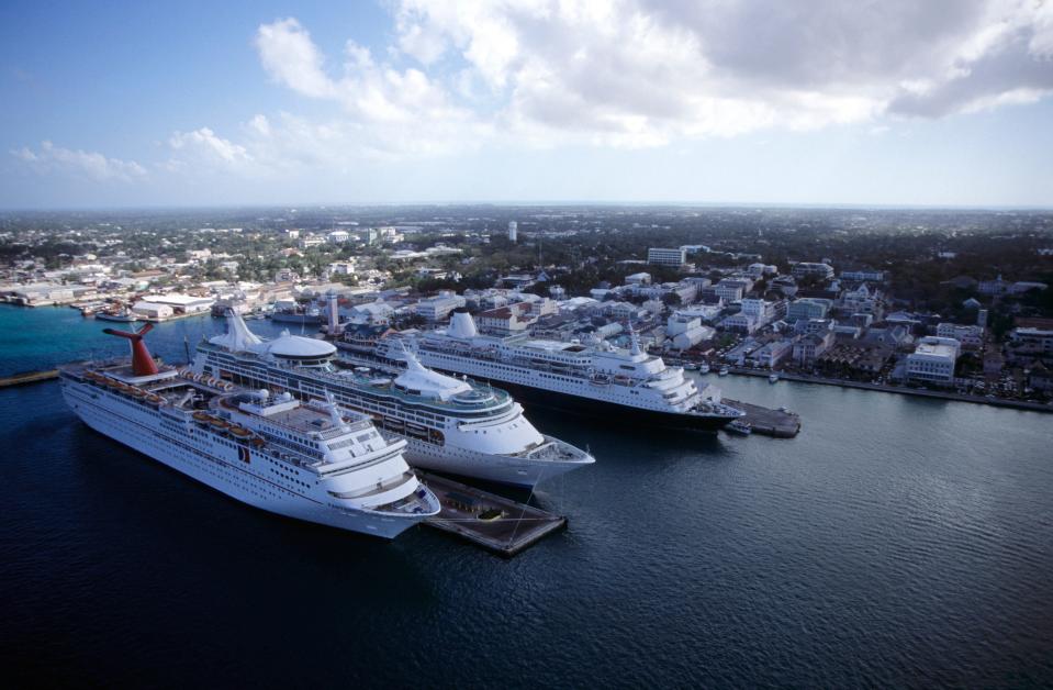 Boats at the Nassau Cruise Port.