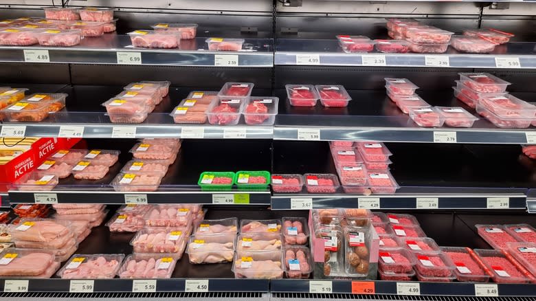 Aldi meats on the shelf