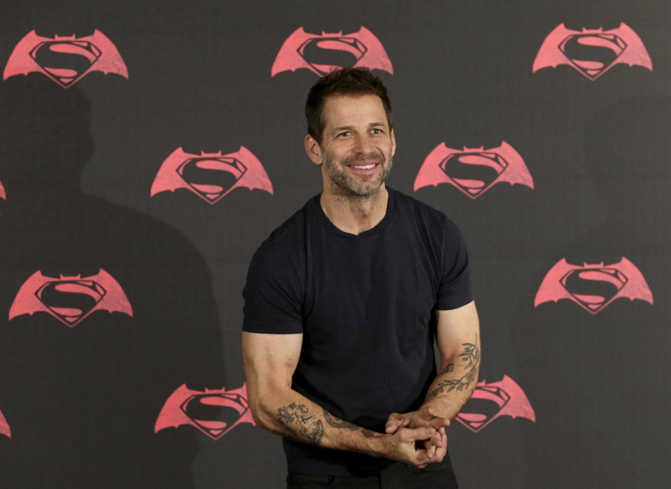 Director Zack Snyder poses during a photocall to promote the movie &quot;Batman v Superman: Dawn Of Justice&quot; in Mexico City, Mexico, March 19, 2016. REUTERS/Henry Romero