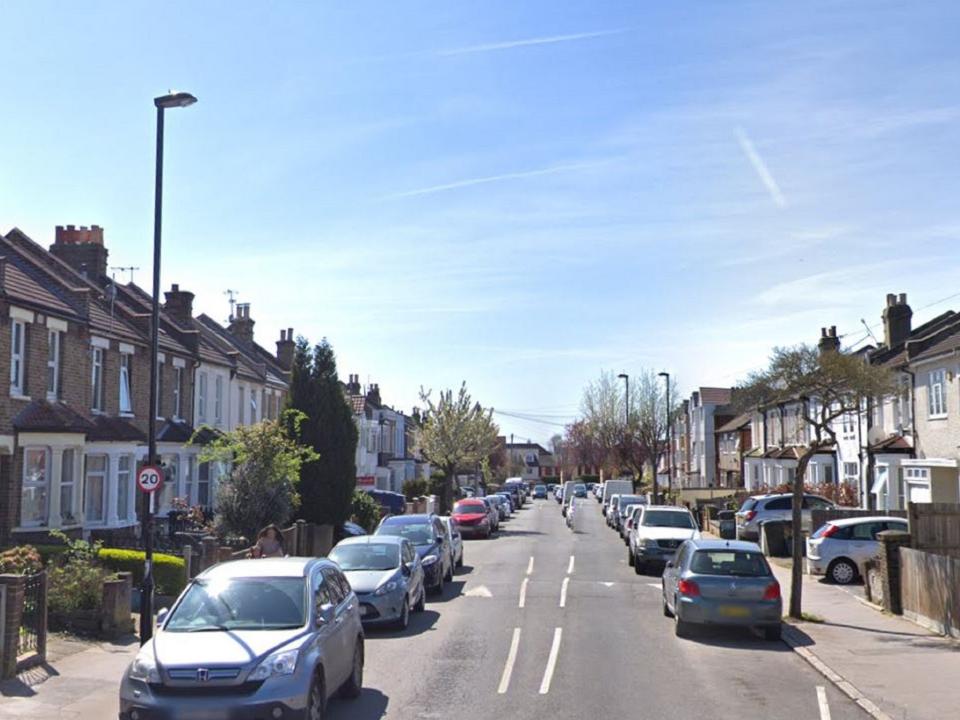 Moffat Road in Croydon, south London, where a schoolgirl was stabbed in the leg by a 15-year-old boy (Google street view)