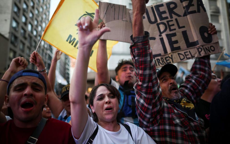 Supporters of  Javier Milei