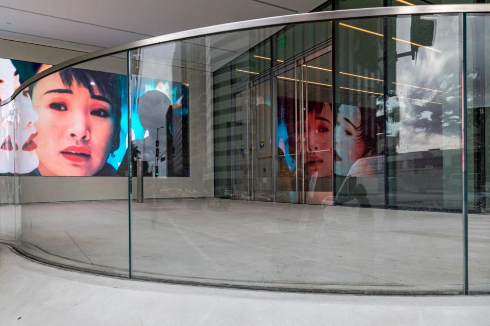 The new entrance of the Hammer Museum is seen on Westwood and Wilshire boulevards.