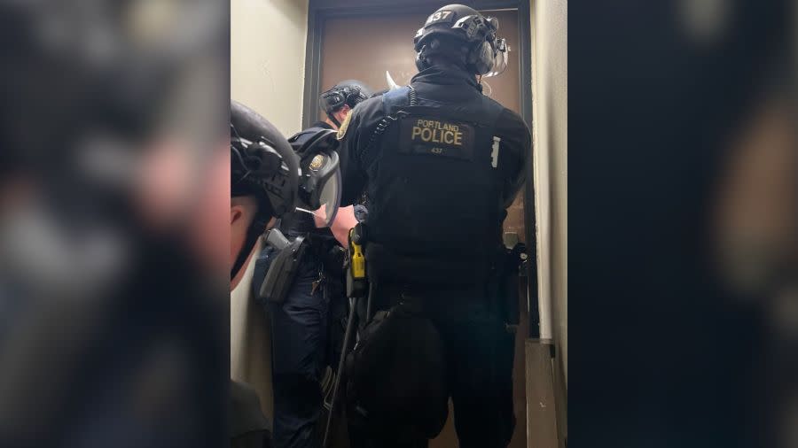 <em>Portland police shared that just before 8 a.m., officers entered into PSU’s library (PPB)</em>