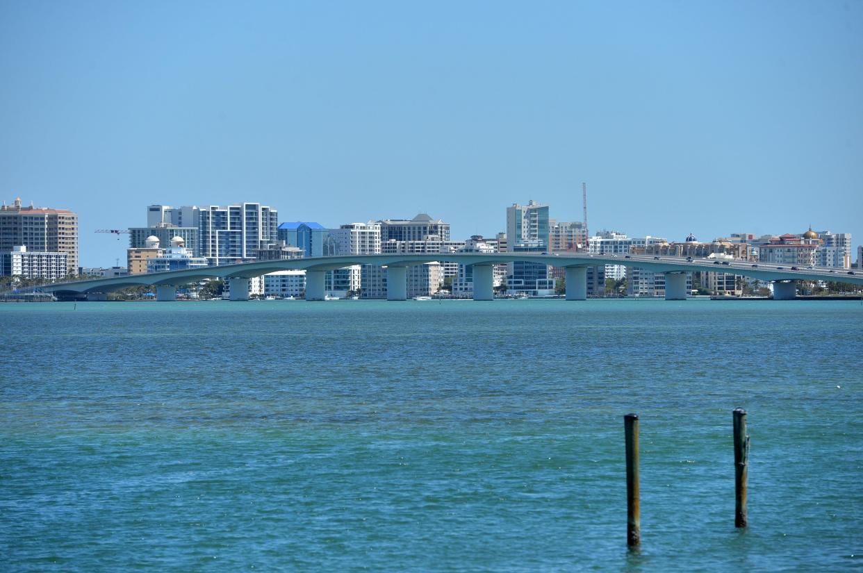 A sharp increase in Sarasota's short-term rental properties can have a serious negative impact on affordable housing, accoriding to policy experts. Pictured are waterfront homes on N. Washington Dr. with a view of the Sarasota skyline.