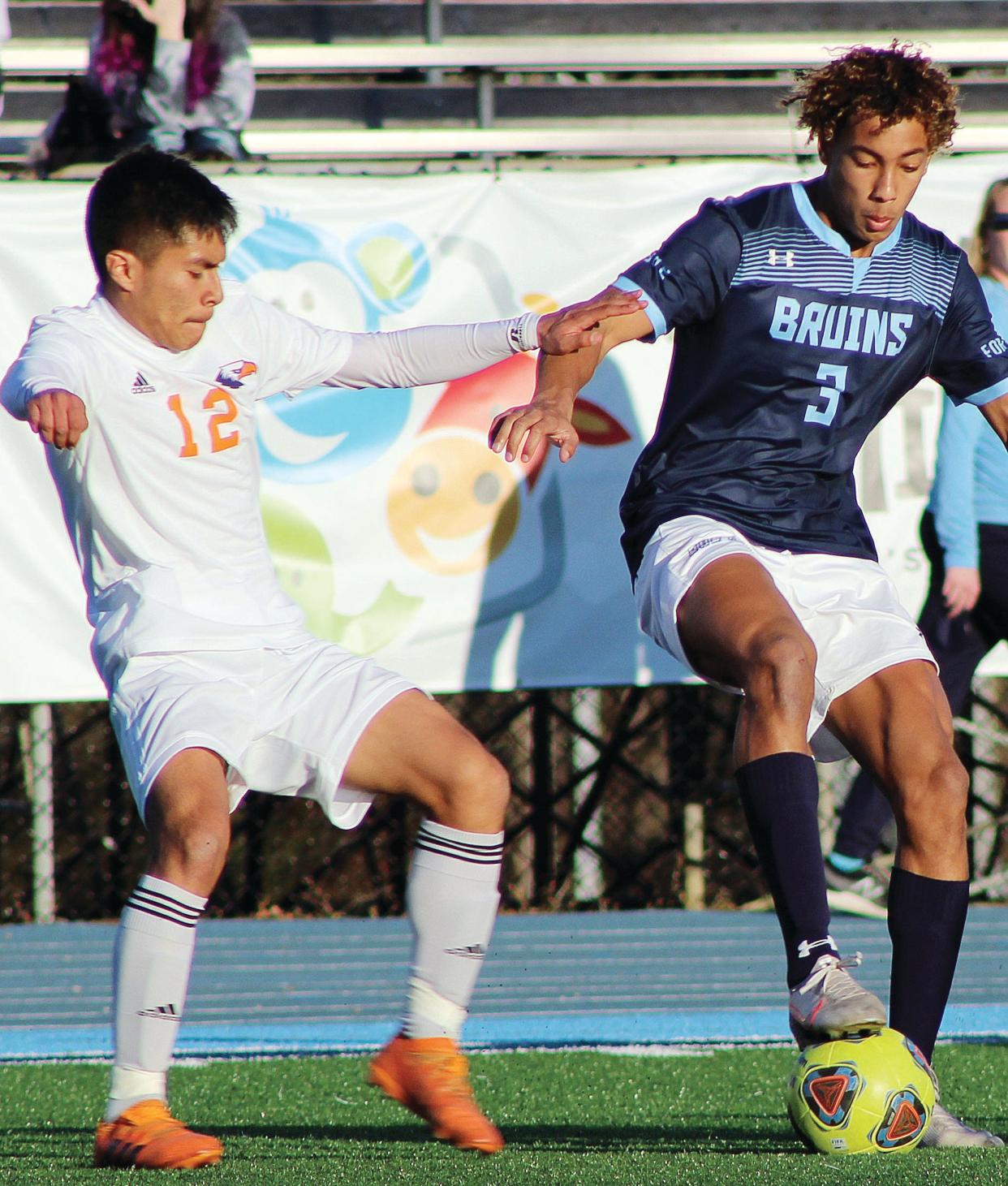 Jalen Belong, right, was a multi-year standout for the Bartlesville High School boys soccer team.