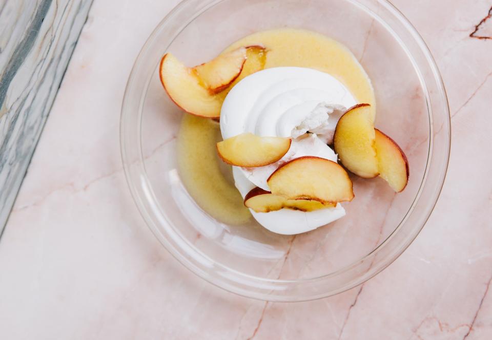 Meringue Clouds with Peach Curd