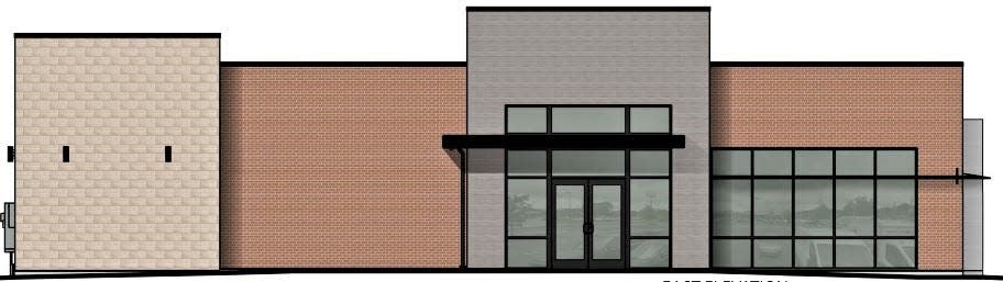 This is a rendering of what the east entrance side of the proposed Chase Bank branch might look like. MACEDONIA BUILDING DEPT.