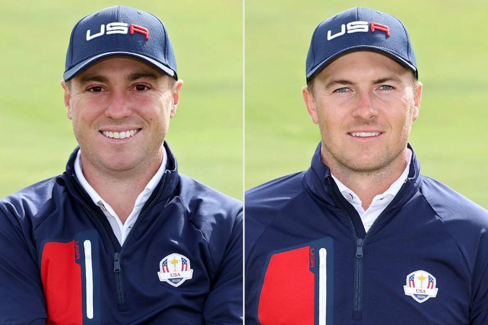 <p>Warren Little/Getty</p> Justin Thomas and Jordan Spieth