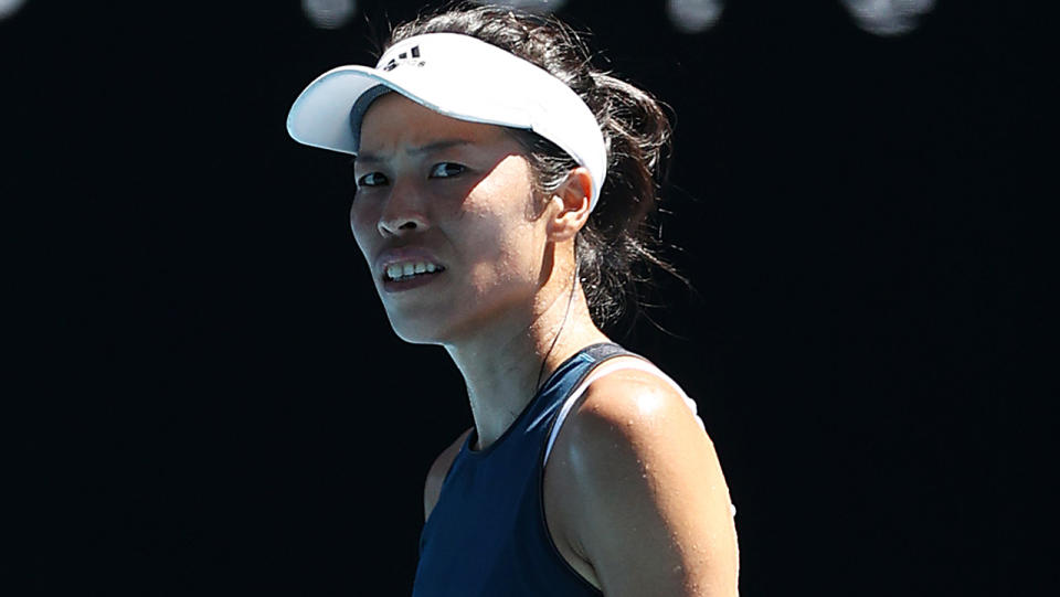 Hsieh Su-Wei won her way through to the third round of the Australian Open by toppling Bianca Andreescu. (Photo by Darrian Traynor/Getty Images)