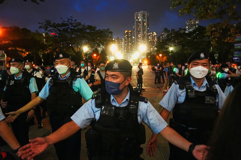 FILE PHOTO: 33rd anniversary of the crackdown on pro-democracy demonstrations at Beijing's Tiananmen Square, in Hong Kong