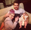 Celebrity photos: The Osbourne family have had a tough week after it was announced that Jack Osbourne has multiple sclerosis. However, they stuck together with Kelly Osbourne tweeting this cute photo of her with Jack and his daughter Pearl. She posted it along with the caption: “Best family night ever! Nothing like a hug from my little brother.”