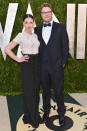 Lauren Miller and actor Seth Rogen (R) arrive at the 2013 Vanity Fair Oscar Party hosted by Graydon Carter at Sunset Tower on February 24, 2013 in West Hollywood, California.