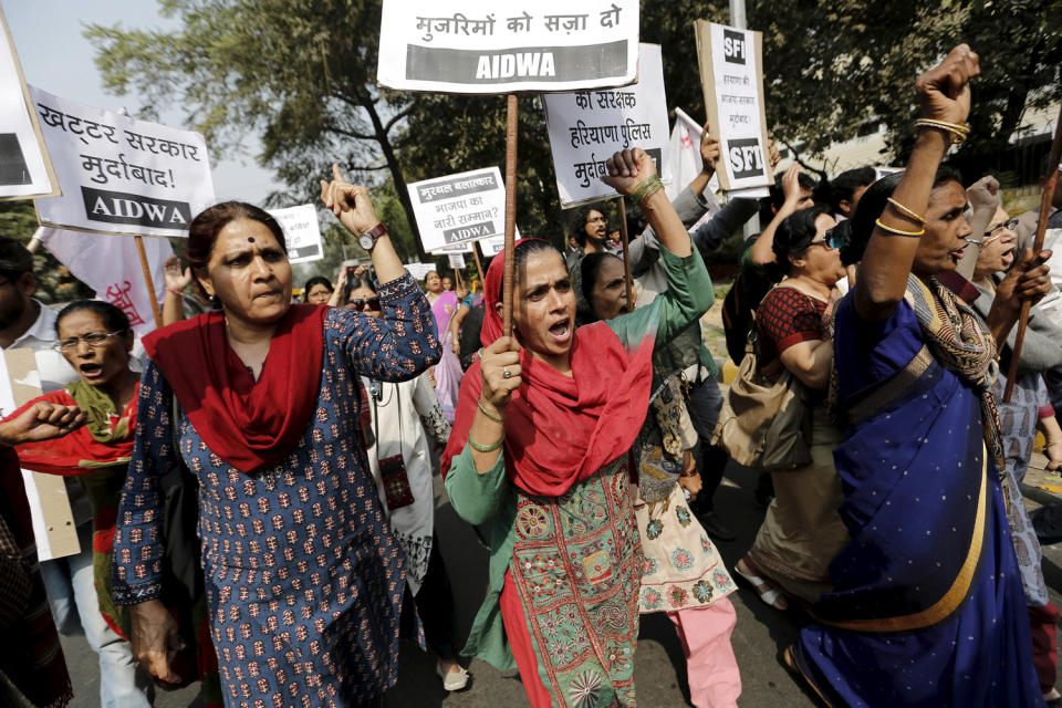 Protest: Women campaigning against violence towards women in India (file photo): Anindito Mukherjee/Reuters