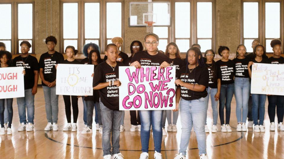 An image from the Detroit Youth Choir's video of "Sweet Child O' Mine."