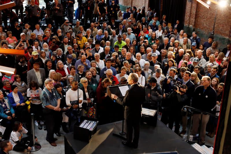 Democratic presidential candidate Bloomberg at campaign event in Greensboro, North Carolina