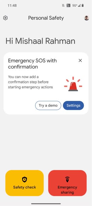 Nothing OS 2.0 Personal safety