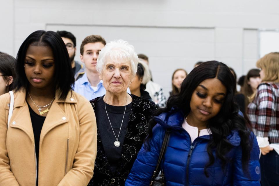 Joyce DeFauw and other Norther Illinois University students at the Huskie Celebration of Academic Excellence in February 2020.