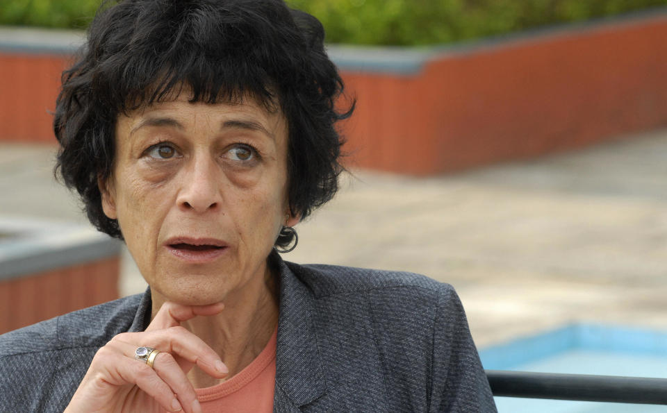 French lawyer for Charles Sobraj, Isabelle Coutant Peyre speaks to journalists in Kathamndu on May 7, 2008.  Peyre said that all the documents presented by prosecutors to convict Sobraj were fabricated and expressed hope that Sobhraj would be released soon under the changed political regime in Nepal.  Known as the 