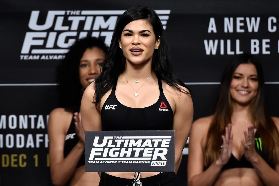 Rachael Ostovich’s husband Arnold Berdon was arrested on Tuesday shortly after she was granted a restraining order against him for allegedly attacking her in a domestic violence dispute. (Photo by Jeff Bottari/Zuffa LLC/Zuffa LLC via Getty Images)