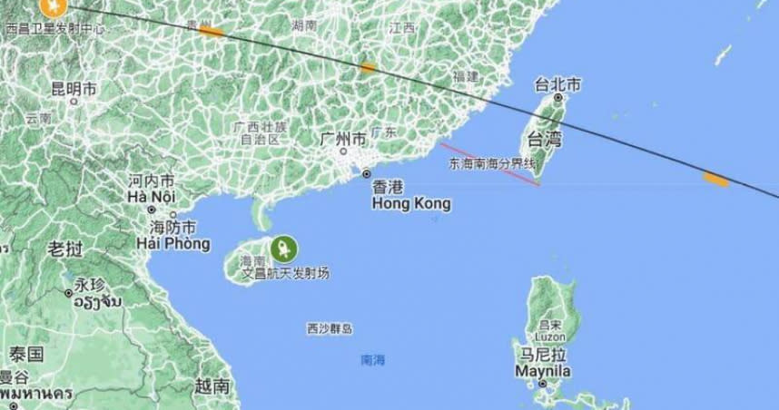 中國今（29日）晚9點左右將再度從西昌發射火箭，升空路徑恐直接穿越台灣上空。（圖／翻攝自微博）