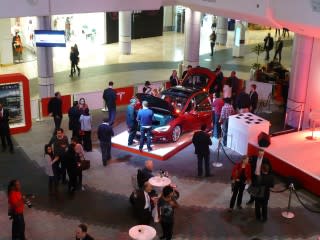 Tesla Store opening in Westfield Mall, London, Oct 2013