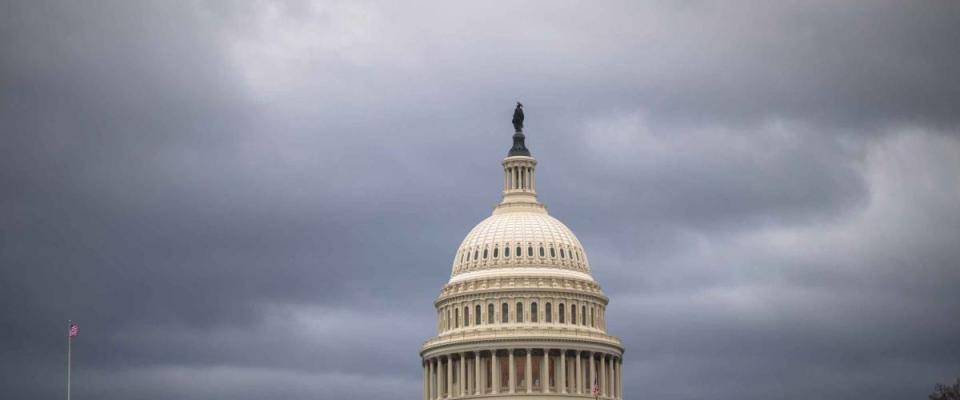 The U.S. Capitol building is empty after the COVID-19 coronavirus pandemic forces staffers to telework.