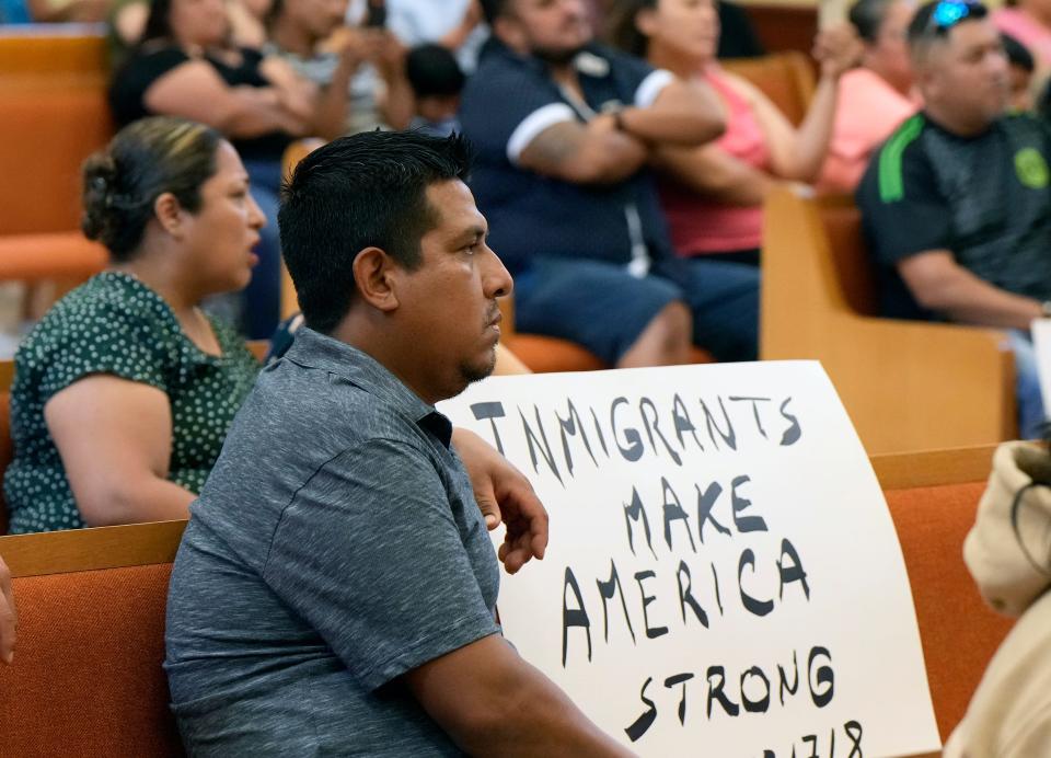 Concerned individuals gathered on June 1 to question Volusia County Sheriff Mike Chitwood regarding new immigration law.