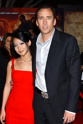 Nicolas Cage and wife Alice at the LA premiere of Touchstone's National Treasure