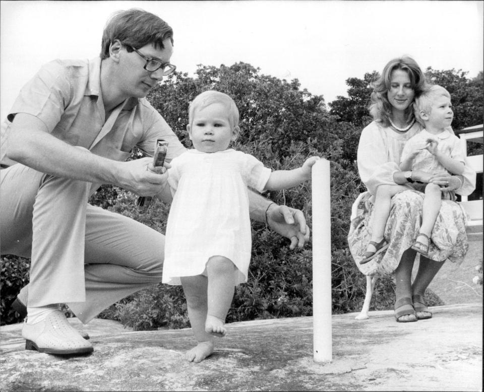 Left to right The Duke of Gloucester with his daughter Lady Davina Windsor (15mths) and the Duchess of Gloucester with Alexander Patrick Gregers Richard (4Â½ yrs old).The Duke and Duchess  of Gloucester, and  their children Lady Devine Windsor (15mths ol