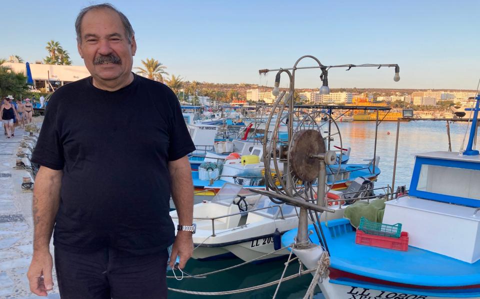 Fisherman Loucas Georgiou in the harbour of Ayia Napa in eastern Cyprus - Nick Squires