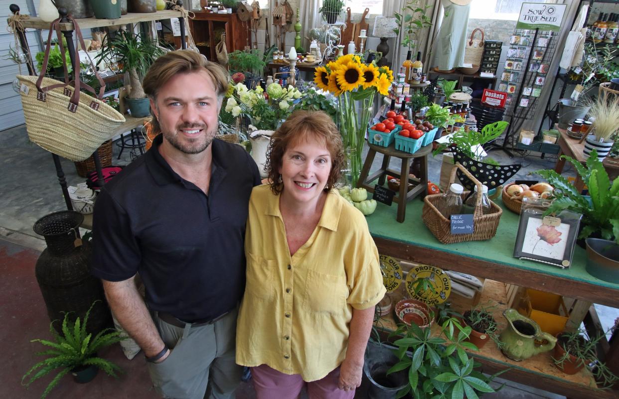 David Royster and Liz Flowers poses together inside Belvedere Station on East Marion Street in Shelby Tuesday afternoon, July 16, 2024.