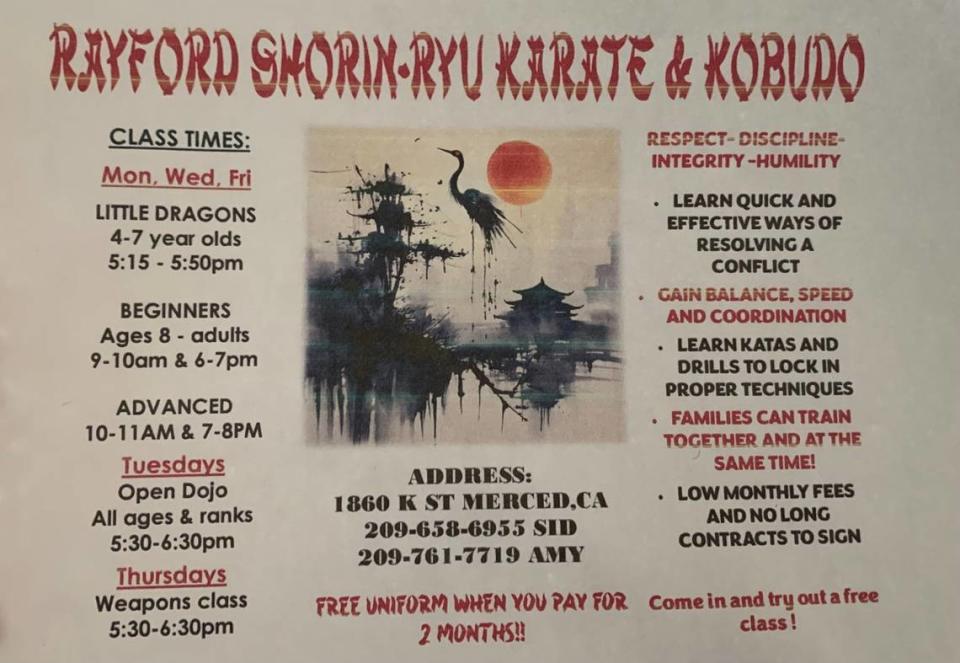 Volante del dojo Rayford Shorin-ryu Karate & Kobudo.