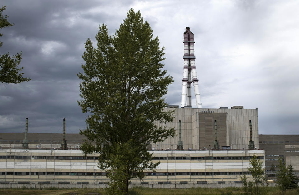 In this photo taken on Tuesday, July 16, 2019, a part of the Ignalina nuclear power plant (NPP) in Visaginas some 160km (100 miles) northeast of the capital Vilnius, Lithuania. The HBO TV series “Chernobyl” featuring Soviet era nuclear nightmares is drawing tourists to the atomic filming locations and helping Lithuania grow as a tourist destination. (AP Photo/Mindaugas Kulbis)