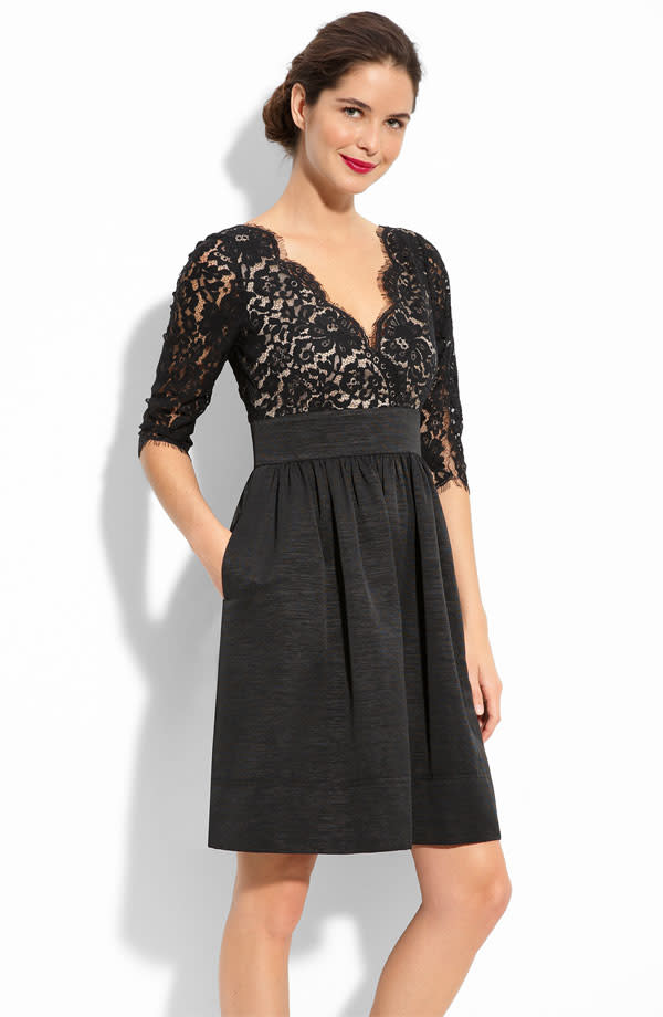 Eliza J Lace & Faille Dress