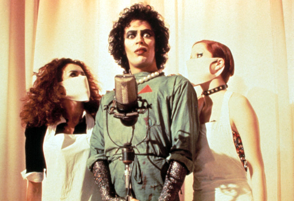 Patricia Quinn, Tim Curry, and Nell Campbell in The Rocky Horror Picture Show