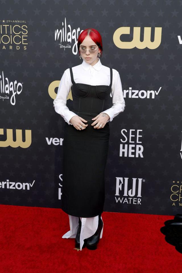 Billie Eilish Wore an Unexpected Take on the Black Corset Dress to