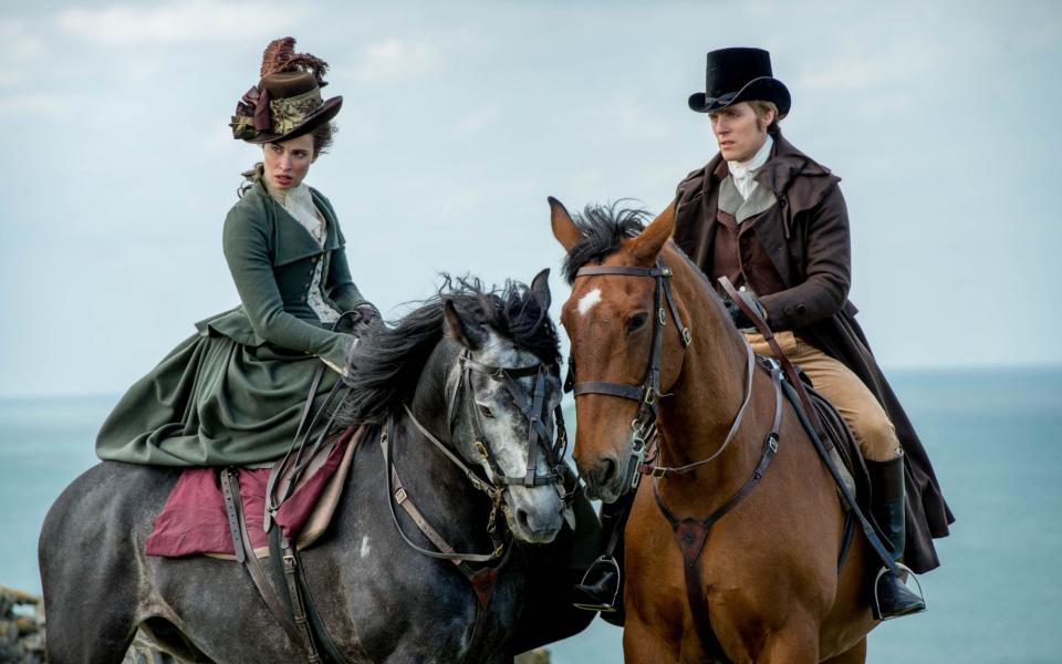 Heida Reed and Jack Farthing as Elizabeth and George Warleggan - Credit: BBC