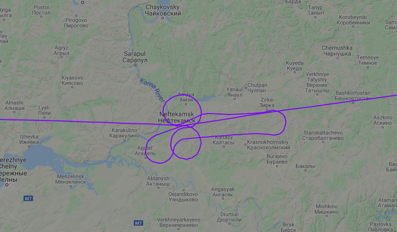 <p>The detour was made during a Moscow-Yekaterinburg flight </p> (Flightradar24)