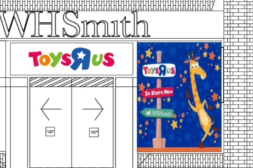 Signage plans for Toys R Us at Lincoln Cornhill's WHSmith store