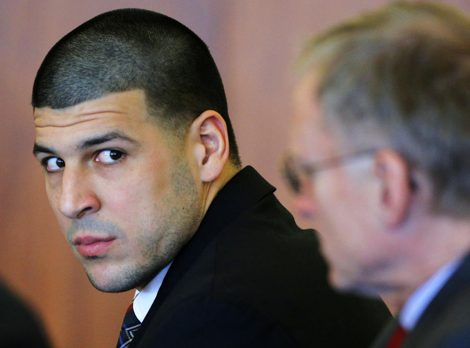 Aaron Hernandez faces life in prison for the murder of Odin Lloyd. (AP)