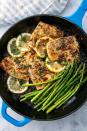 <p>This easy mahi-mahi recipe comes together in 30 minutes or less. After searing the fish for a few minutes per side, make a super simple lemon butter sauce with garlicky. We like to sauté some asparagus too, but adding a vegetable isn't necessary. </p><p>Get the <a href="https://www.delish.com/uk/cooking/recipes/a29756657/best-mahi-mahi-recipe/" rel="nofollow noopener" target="_blank" data-ylk="slk:Garlicky Lemon Mahi-Mahi" class="link rapid-noclick-resp">Garlicky Lemon Mahi-Mahi</a> recipe.</p>
