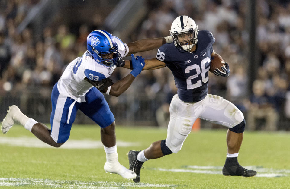 Penn State running back Saquon Barkley looks like a Heisman contender this season. (AP)