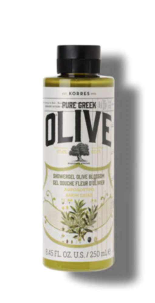 Jane grabbed a bottle of “Pure Greek Olive” that her mother used to whip up the homemade meal. Korres