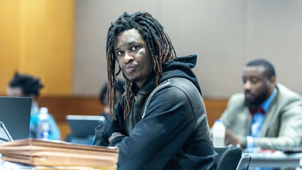Atlanta rapper Young Thug listens to the jury selection September 26 in the YSL case at the Fulton County Courthouse. - Steve Schaefer/Atlanta Journal-Constitution/TNS/ABACA Press/Reuters