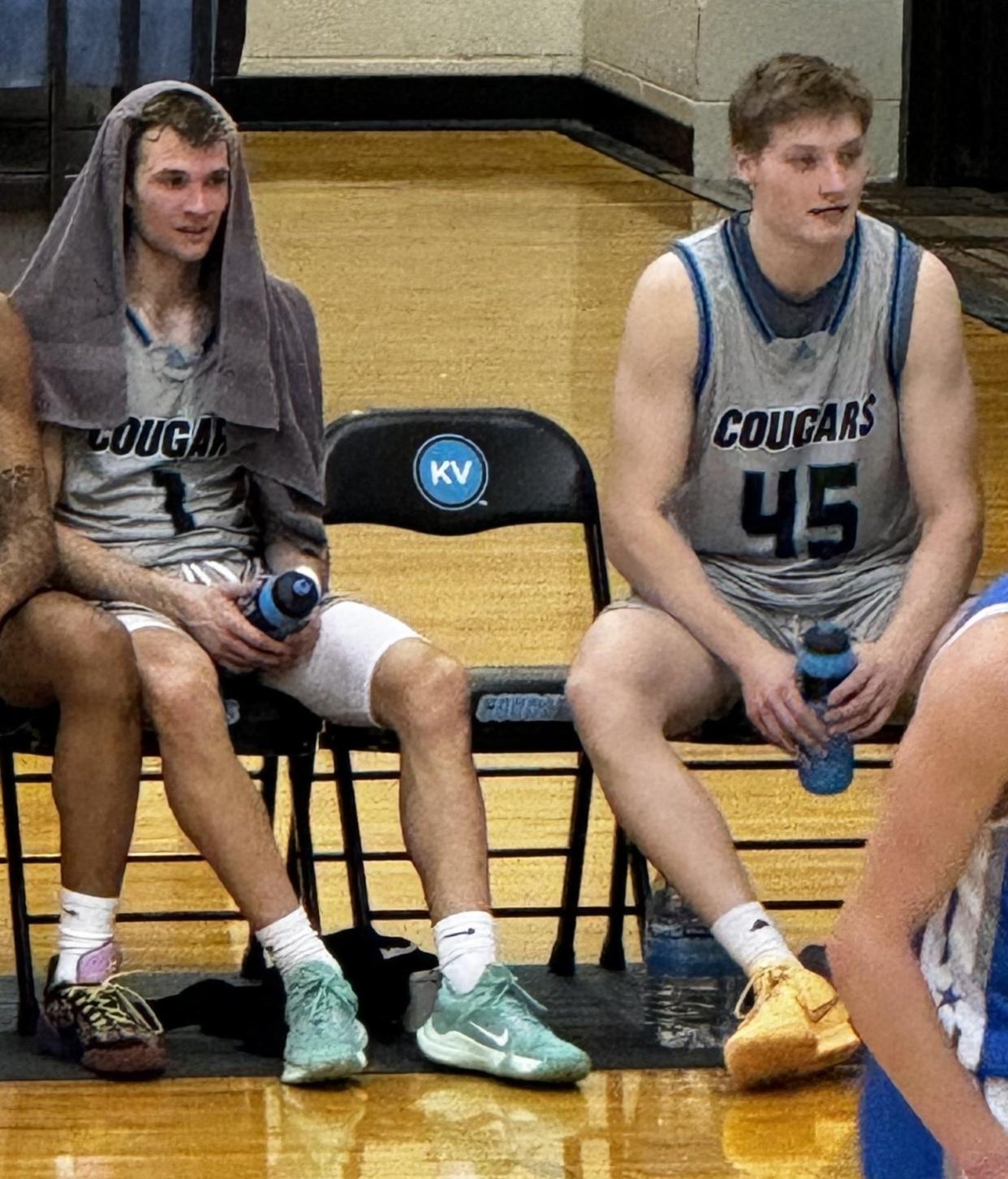 Joey Liedel (left) and John Sweeney of Erie Mason were teammates again this season at Kalamazoo Valley Community College.