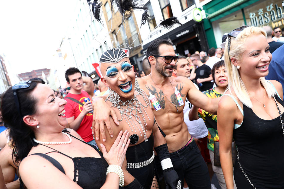 <p>People in Soho relax following the annual Pride in London Parade, in London, Britain, July 8, 2017. (Photo: Neil Hall/Reuters) </p>