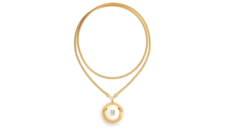 Marie Lichtenberg Gold, Diamond and Enamel Magic 8 Ball Necklace